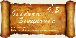 Isidora Simunović vizit kartica